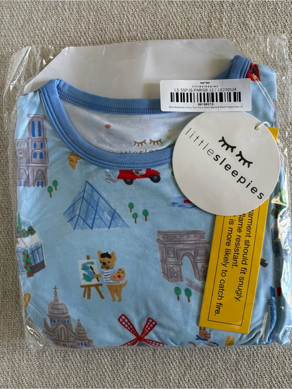 Little Sleepies Blue Weekend in Paris 2-Piece Set, Shorts